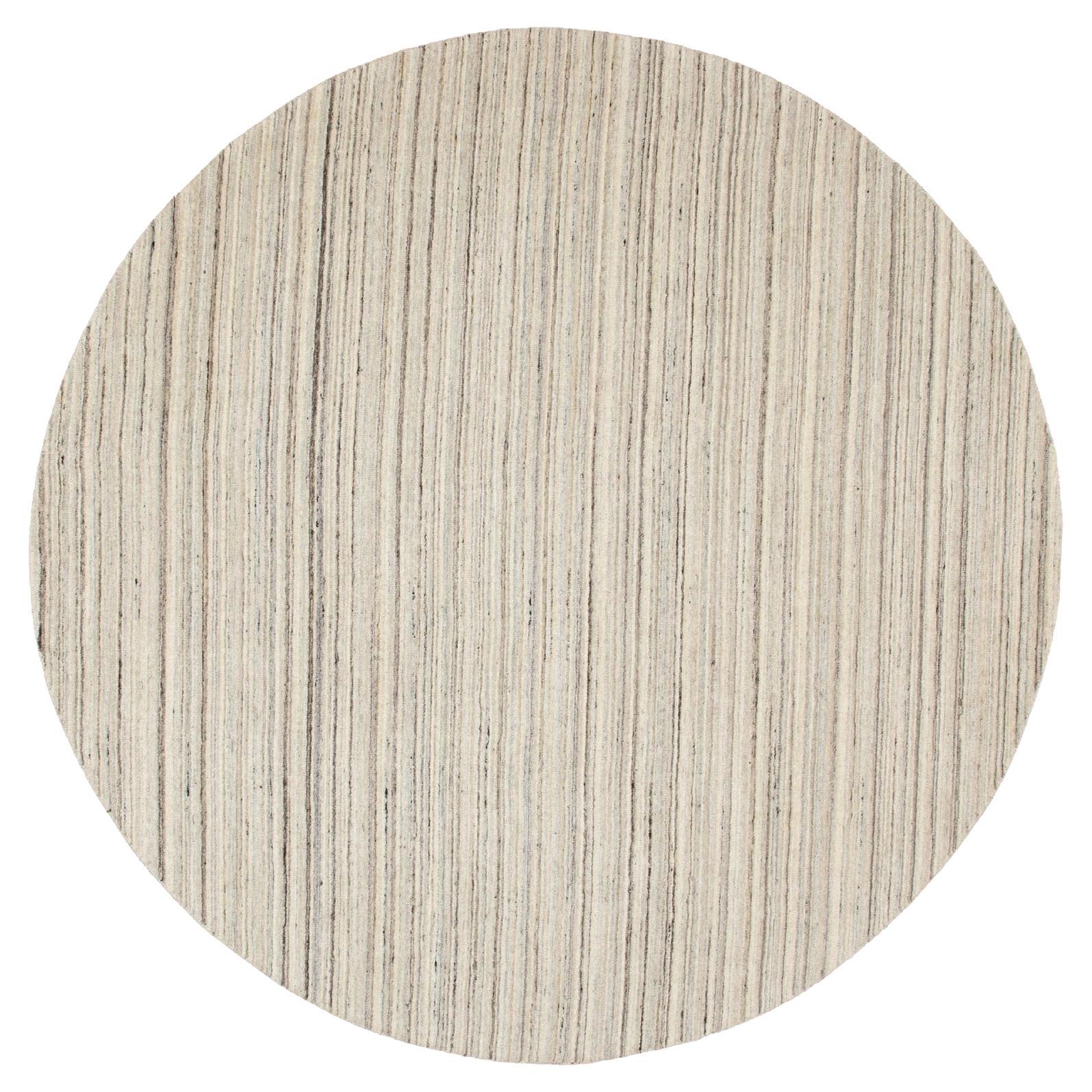 8
x8
 Beige Hand Loomed Organic Wool Modern Round Oriental Rug