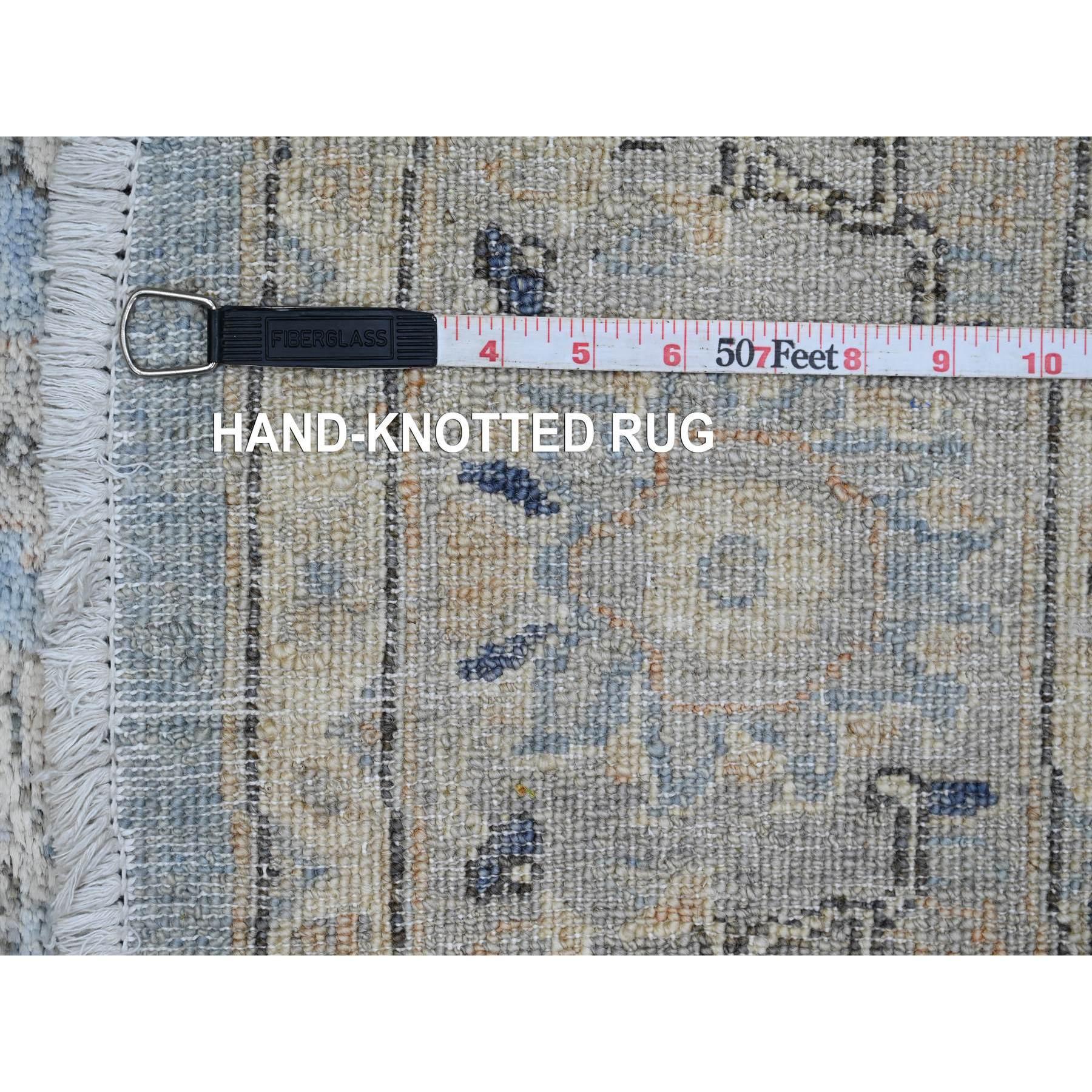 8'x8' Tappeto rotondo in lana afgana Peshawar Heriz blu con disegno all over annodato a mano in vendita 3
