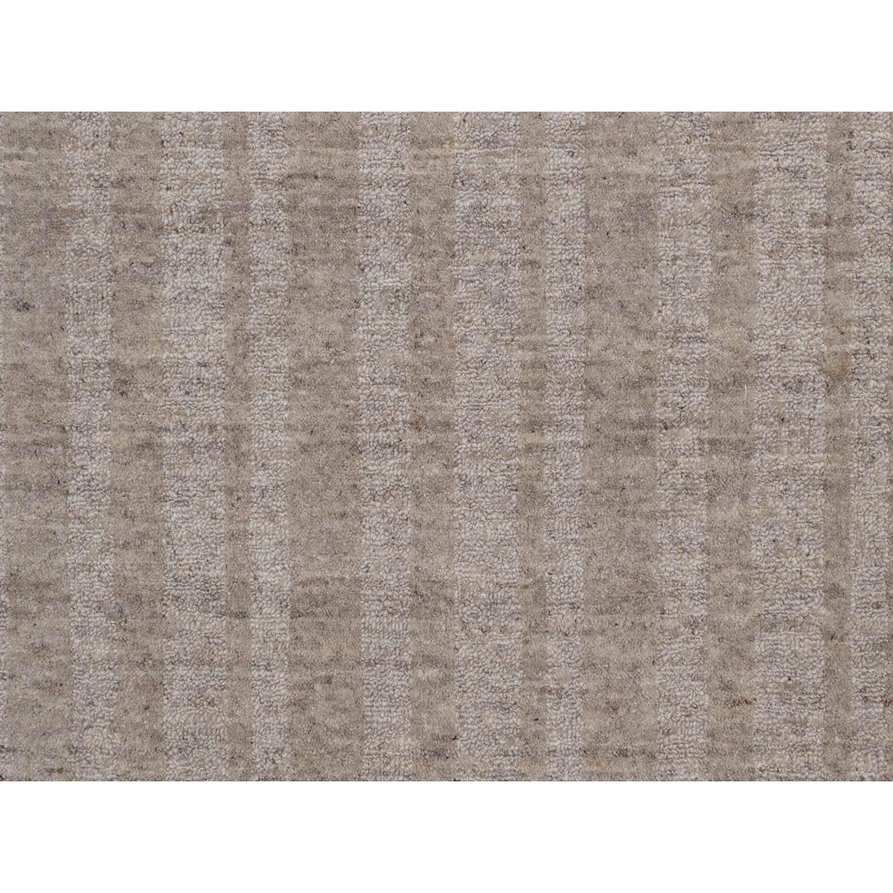 8'x8' Braun Salz & Pfeffer Effekt Streifen Design Hand gewebte Wolle Runde Teppich im Angebot 1