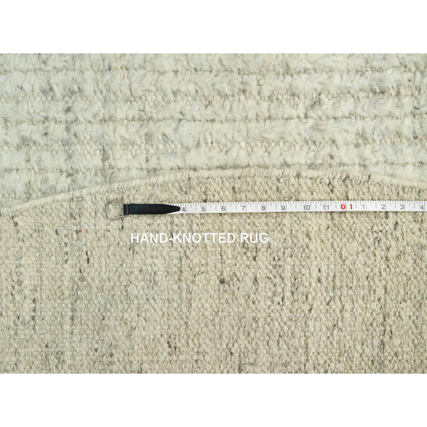 8'x8' Classic Gray Wool Cord Collection Plain Hand Woven Square Oriental Rug im Angebot 3