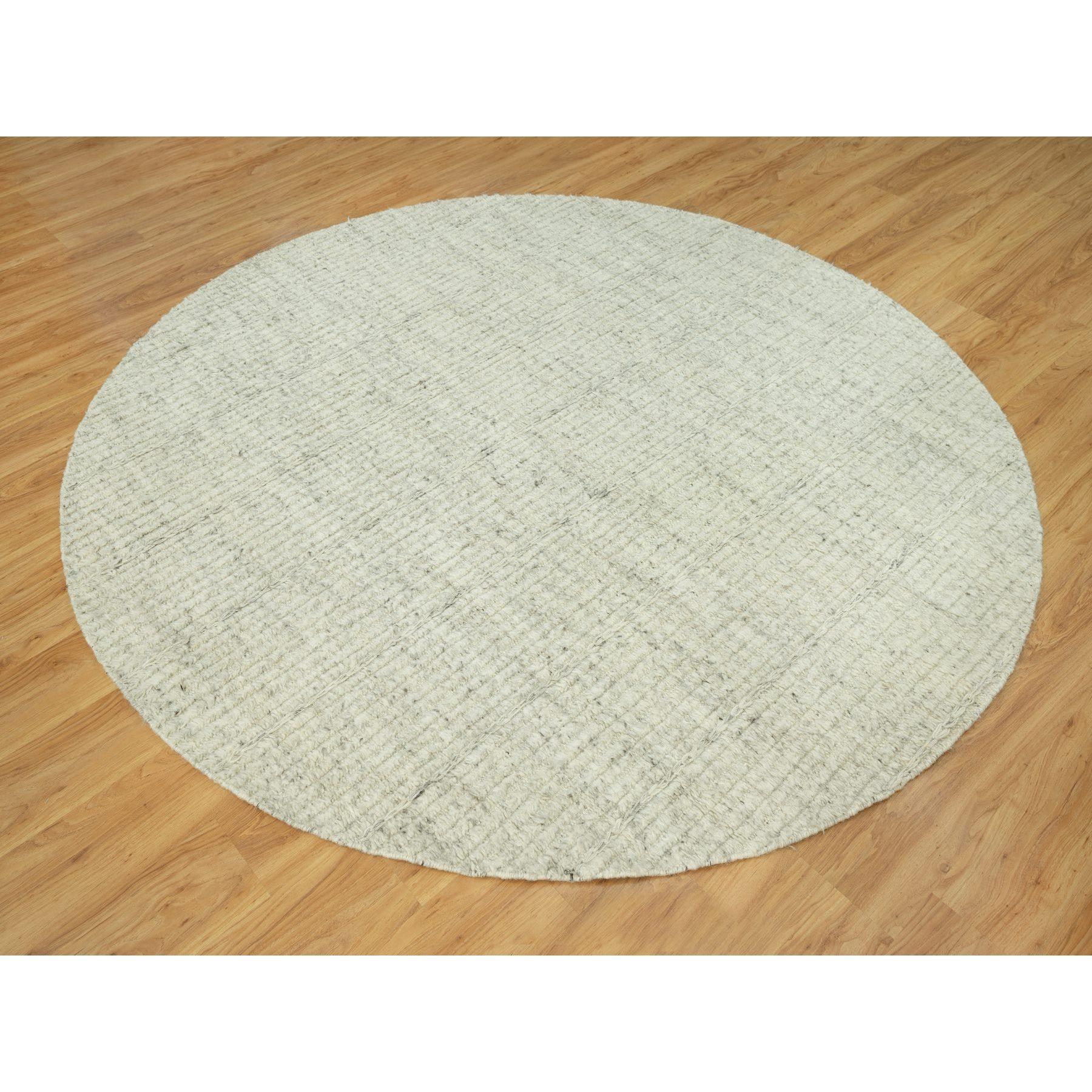 8'x8' Classic Gray Wool Cord Collection Plain Hand Woven Square Oriental Rug (Mittelalterlich) im Angebot