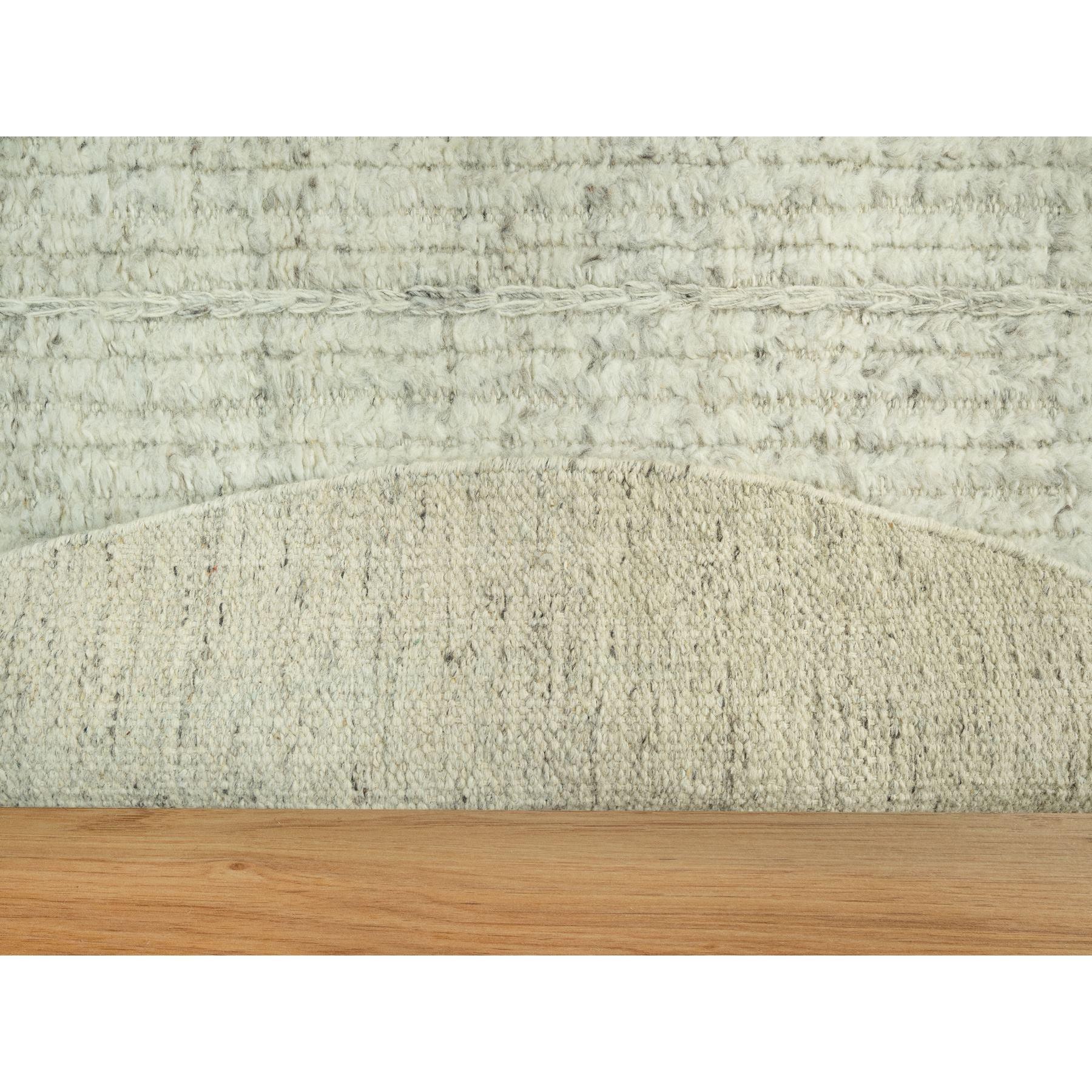 8'x8' Classic Gray Wool Cord Collection Plain Hand Woven Square Oriental Rug (Indisch) im Angebot