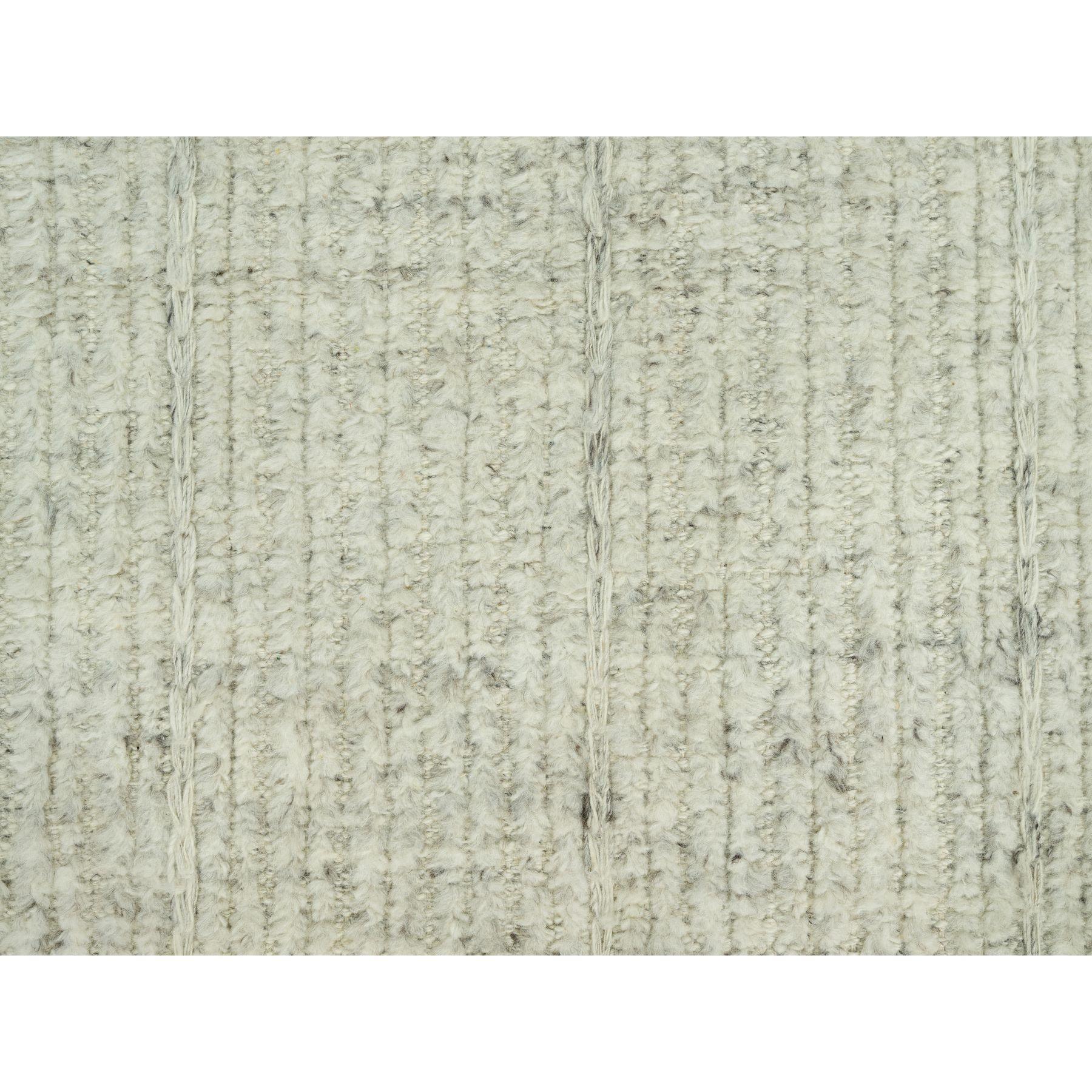8'x8' Classic Gray Wool Cord Collection Plain Hand Woven Square Oriental Rug (Wolle) im Angebot