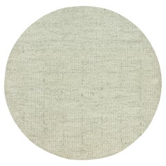 8'x8' Classic Gray Wool Cord Collection Plain Hand Woven Square Oriental Rug