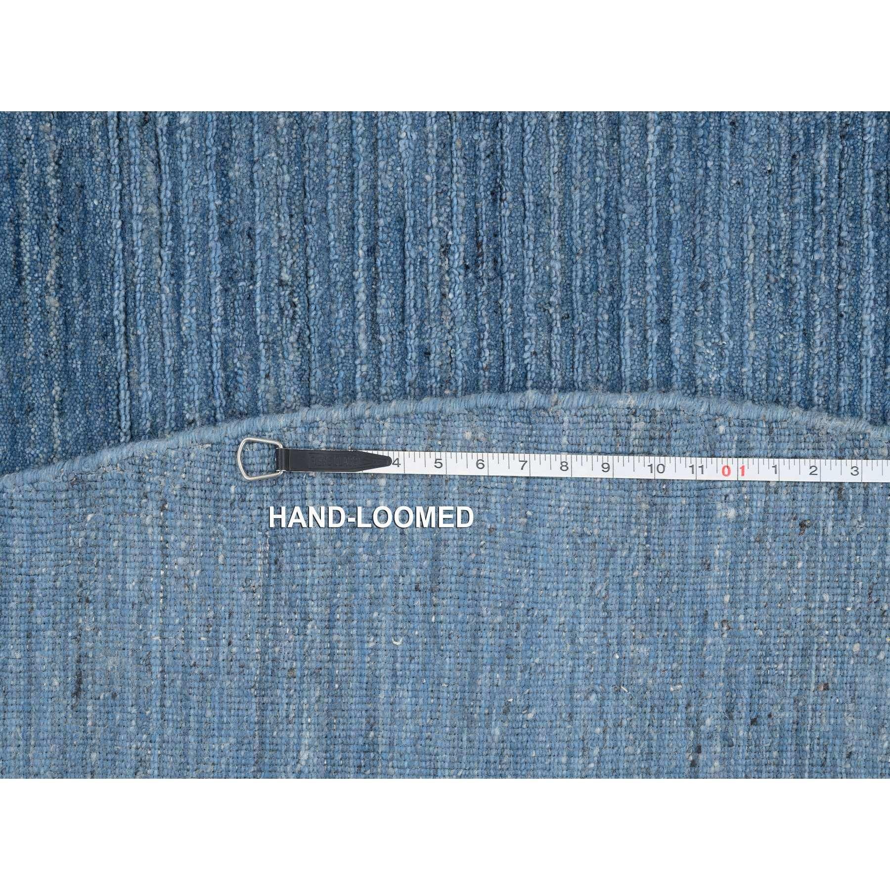 8'x8' Denim Blau Modern Design Weich und Plüsch Wolle Hand Loomed Runde Teppich im Angebot 5