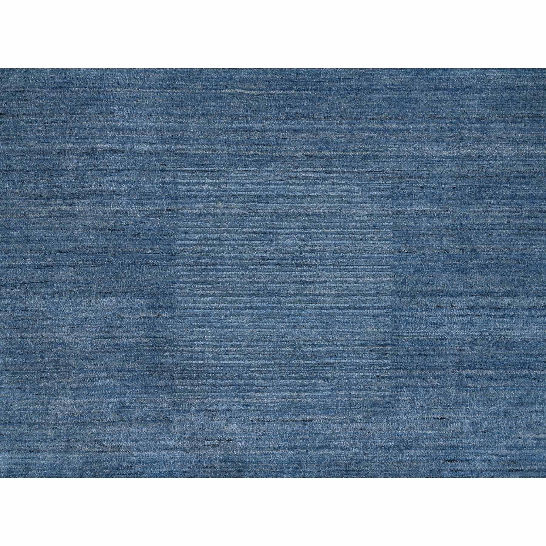 8'x8' Denim Blau Modern Design Weich und Plüsch Wolle Hand Loomed Runde Teppich im Angebot 2