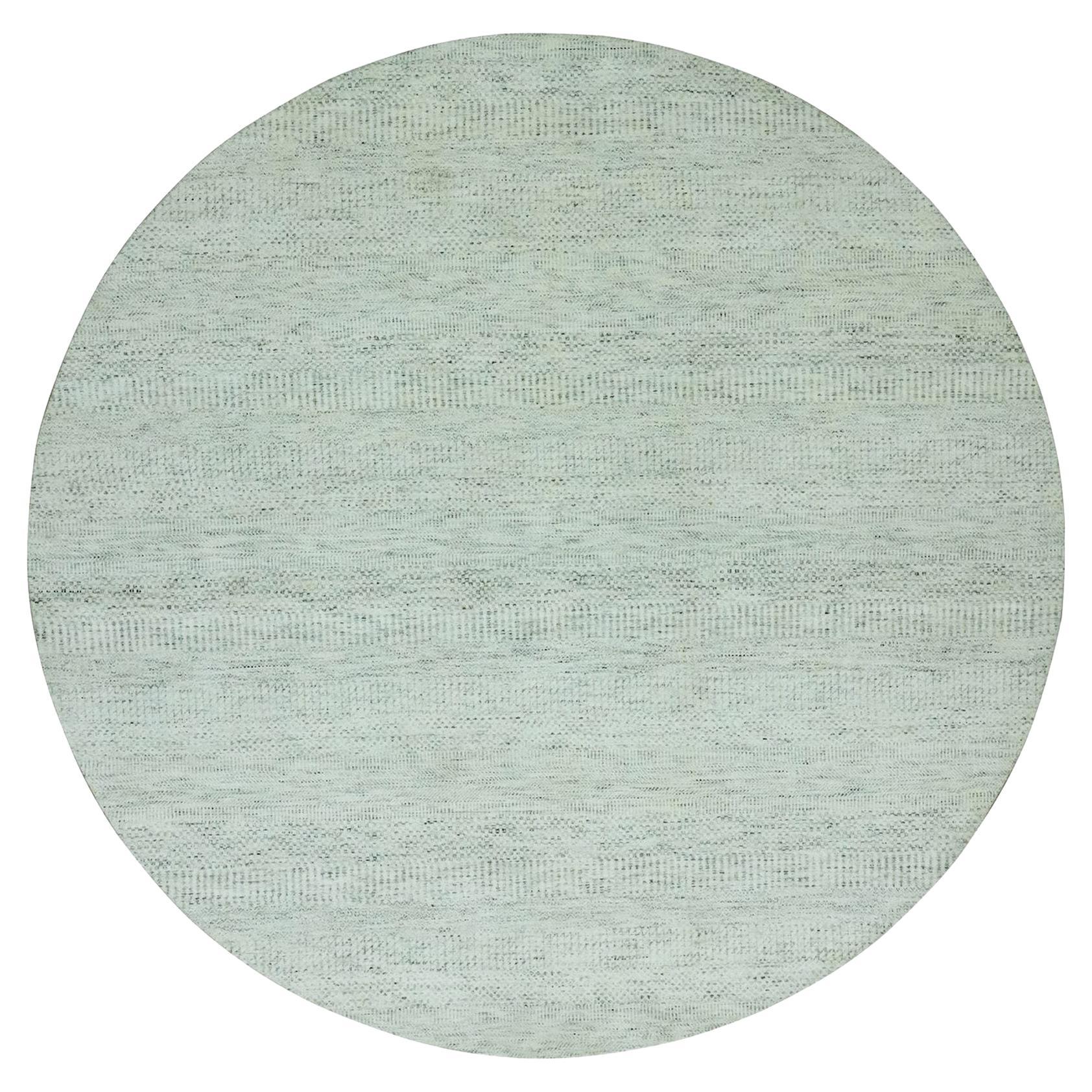 8
x8
 Earl Gray Tappeto rotondo moderno annodato a mano in 100% lana non colorata con disegno di erba