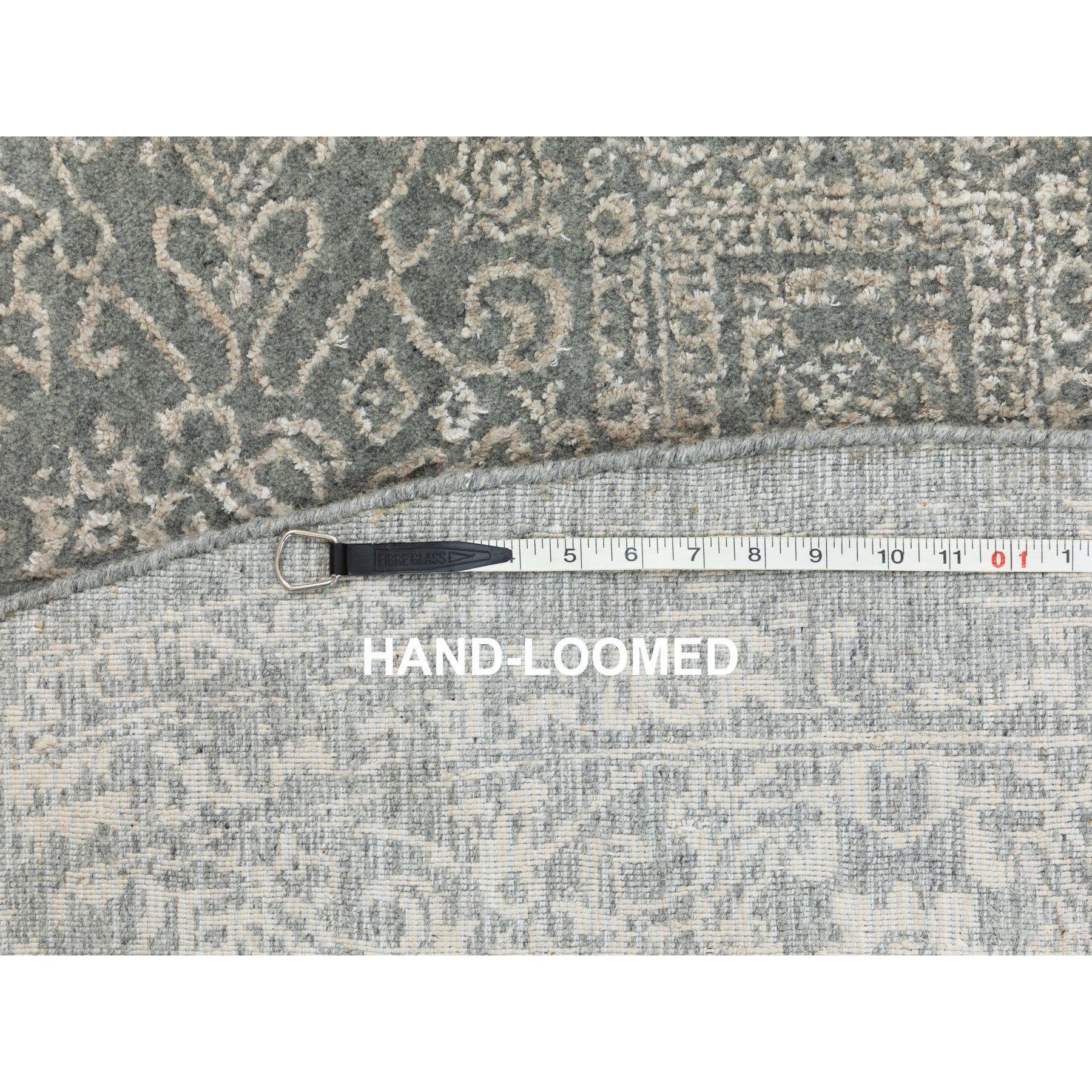 8'x8' Grau Feiner Jacquard-Teppich aus handgewebter moderner Wolle und Kunstseide Orientteppich im Angebot 4