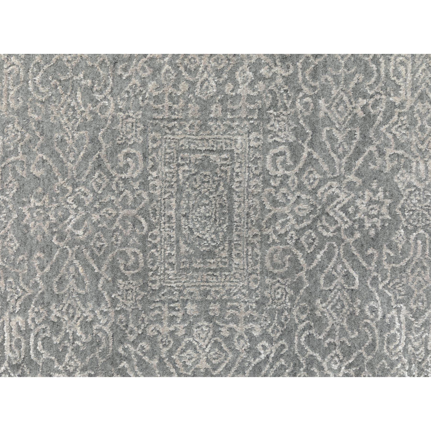 8'x8' Grau Feiner Jacquard-Teppich aus handgewebter moderner Wolle und Kunstseide Orientteppich im Angebot 1