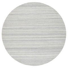 8
x8
 Grau, Modernes Design, handgewebter, ungefärbter, runder Teppich aus natürlicher Wolle