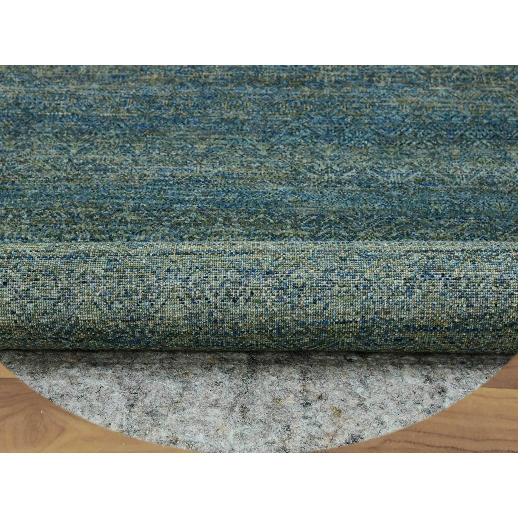 8'x8' Grüner Kohinoor Herat 100% Wolle Diamantform Design Handgeknüpfter runder Teppich (Indisch) im Angebot