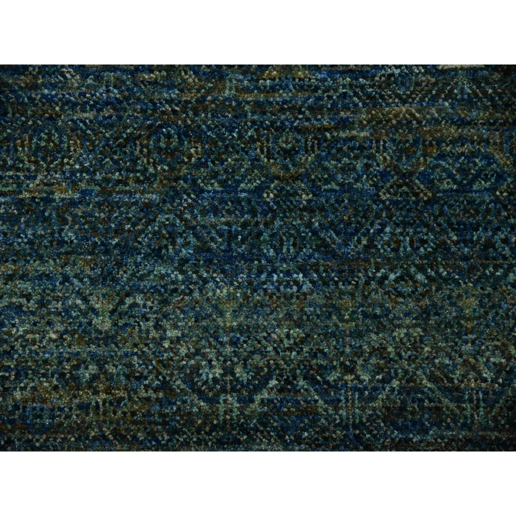 8'x8' Grüner Kohinoor Herat 100% Wolle Diamantform Design Handgeknüpfter runder Teppich im Angebot 2