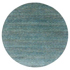 8'x8' Verde Kohinoor Herat 100% Lana Disegno a forma di diamante annodato a mano Tappeto rotondo