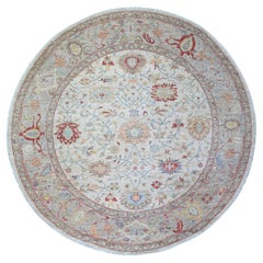 8
x8
Ivory Ziegler Mahal Tappeto orientale rotondo in pura lana annodato a mano