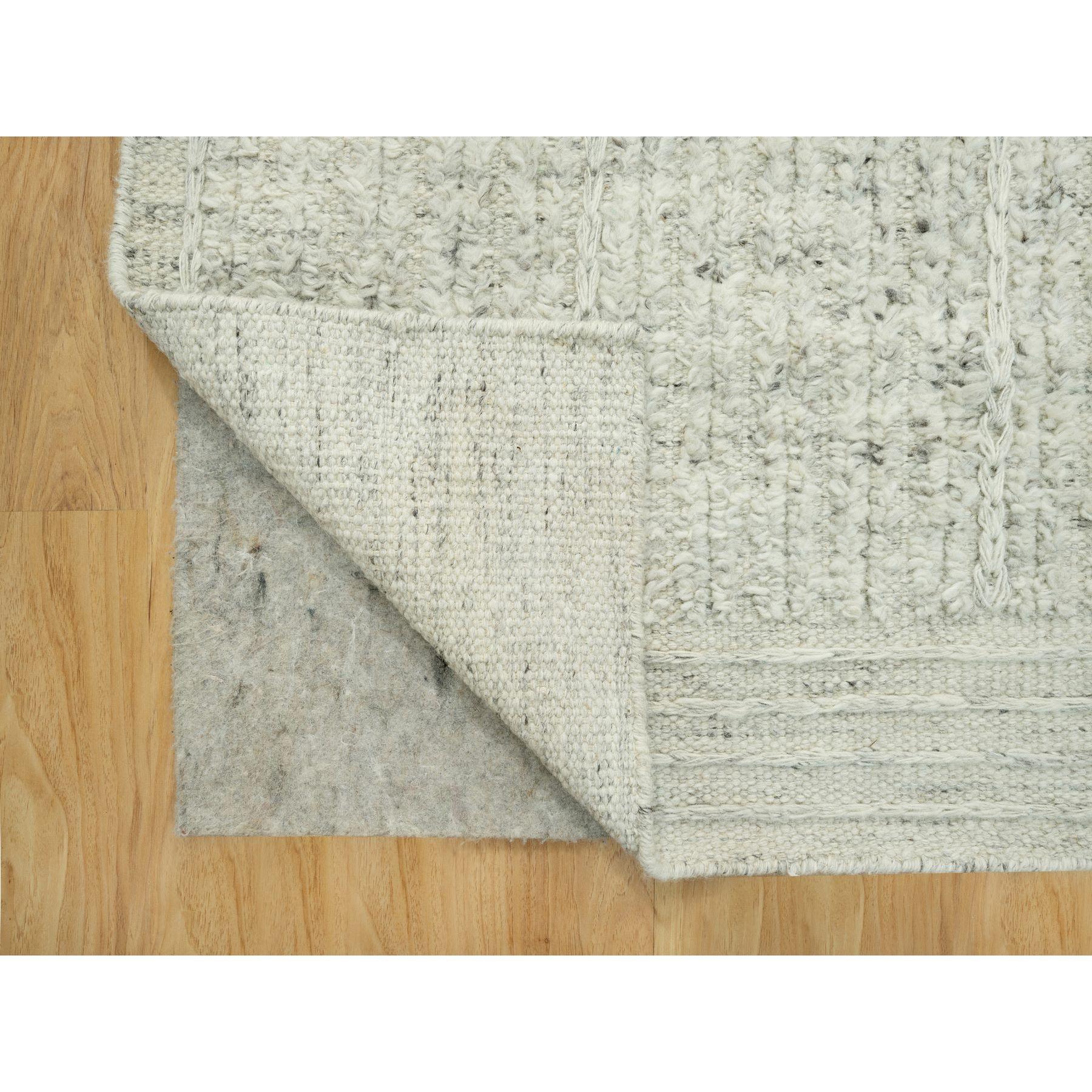 8'x8' Mindful Gray Wool Hand Woven Cord Collection Flat Weave Square Rug (Indisch) im Angebot