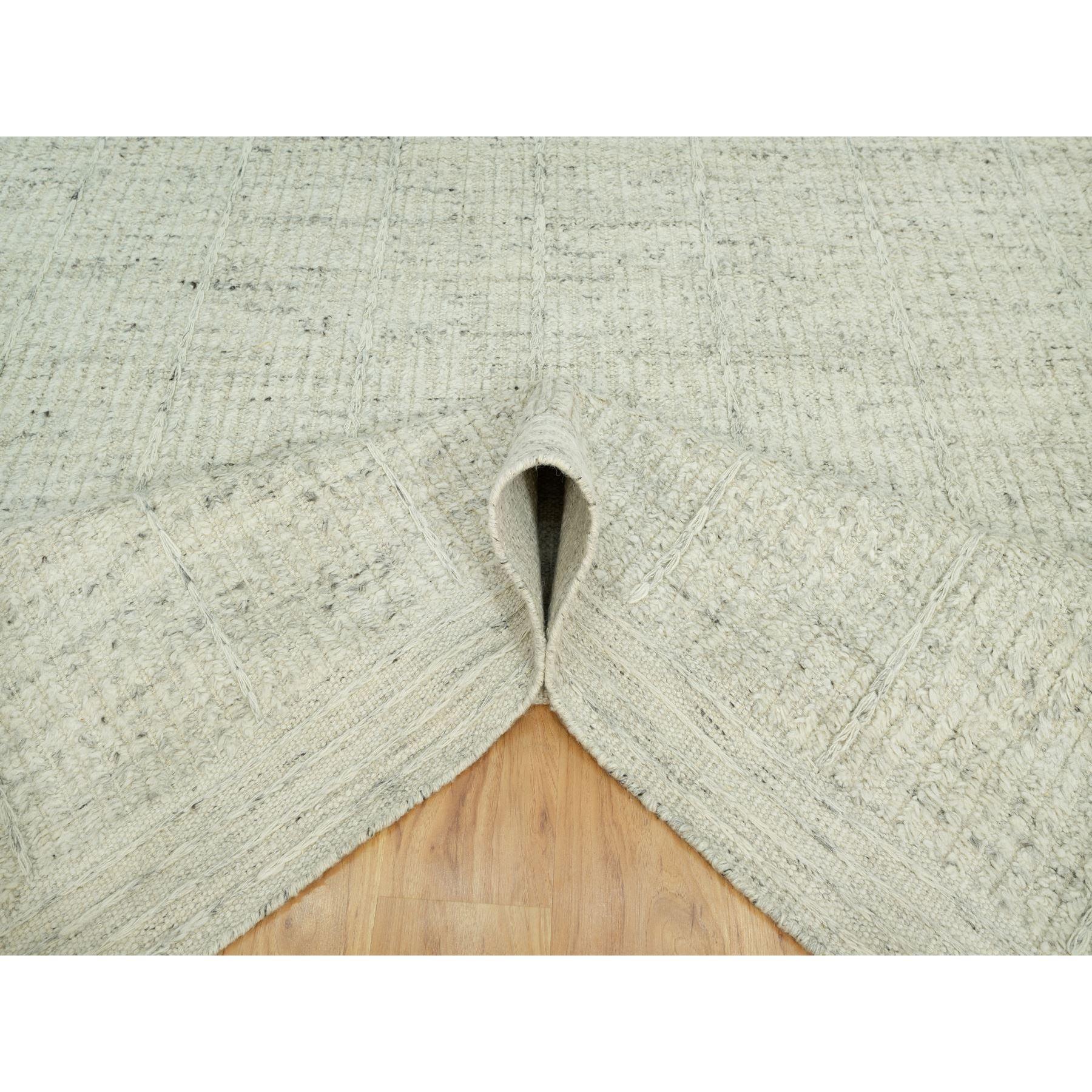 8'x8' Mindful Gray Wool Hand Woven Cord Collection Flat Weave Square Rug (Handgeknüpft) im Angebot