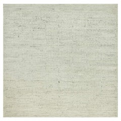 8'x8' Mindful Gray Wool Hand Woven Cord Collection Flat Weave Square Rug