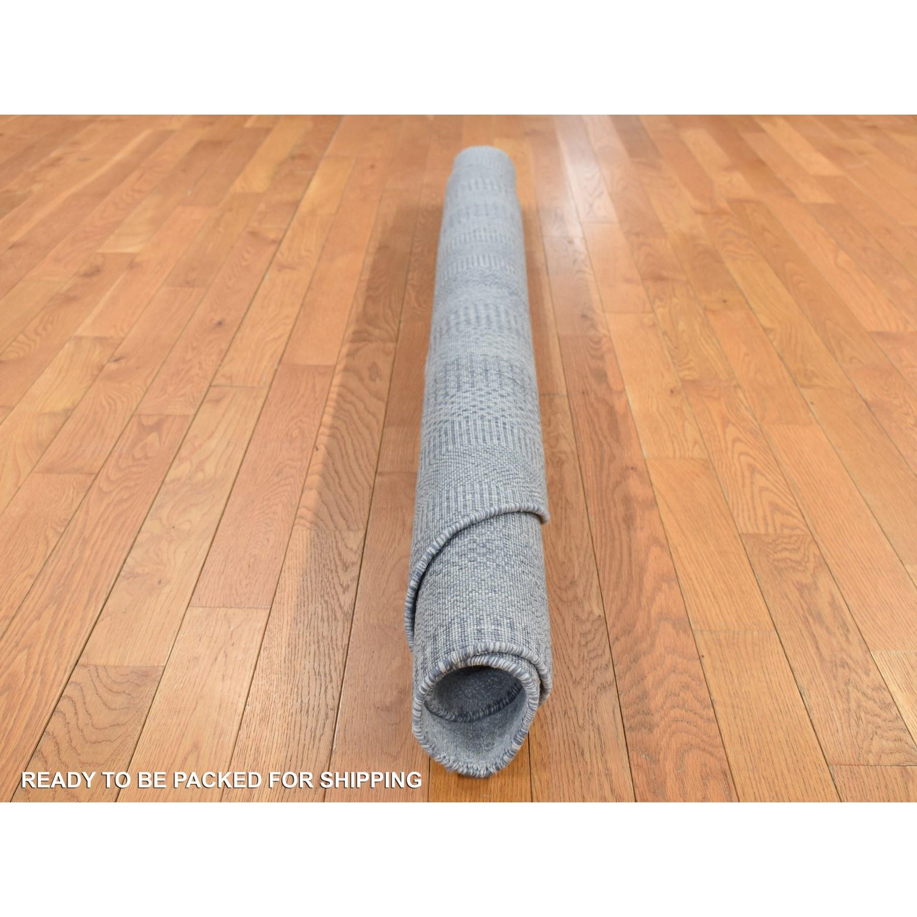 8'x8' Misty Gray, Grasdesign, 100 % Wolle, handgeknüpfter, runder orientalischer Teppich im Zustand „Neu“ im Angebot in Carlstadt, NJ