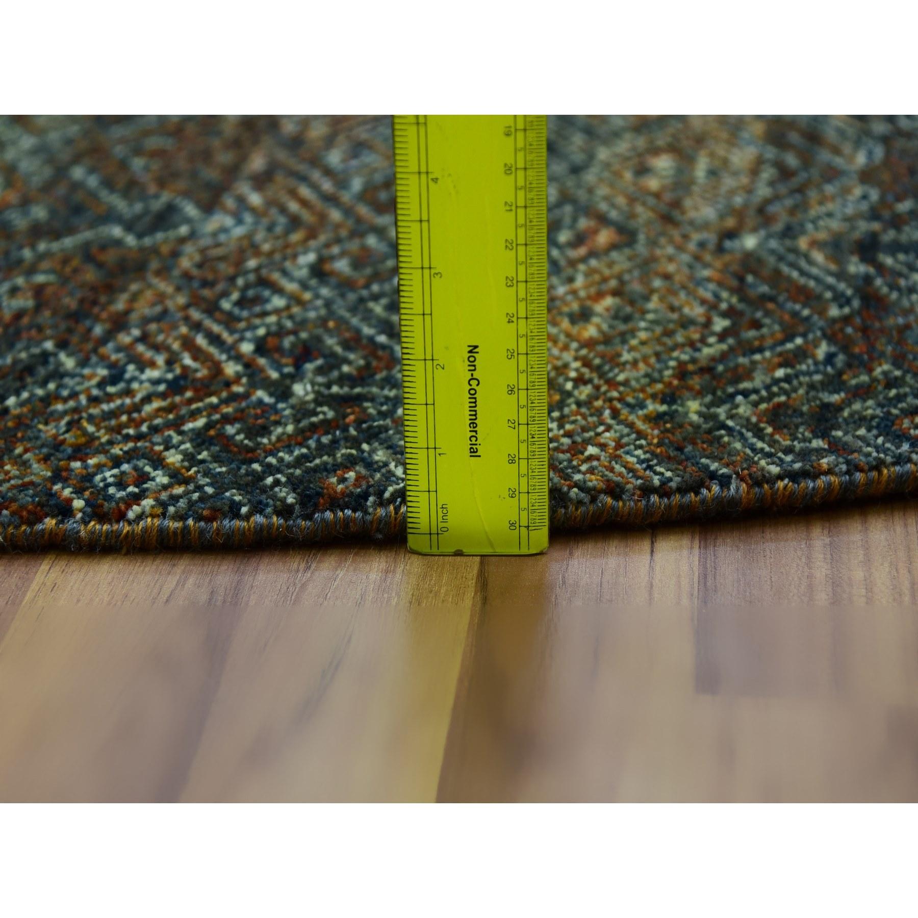 8'x8' Rust Brown Wool Hand Knotted Kohinoor Herat Repetitive Design Round Rug im Angebot 2
