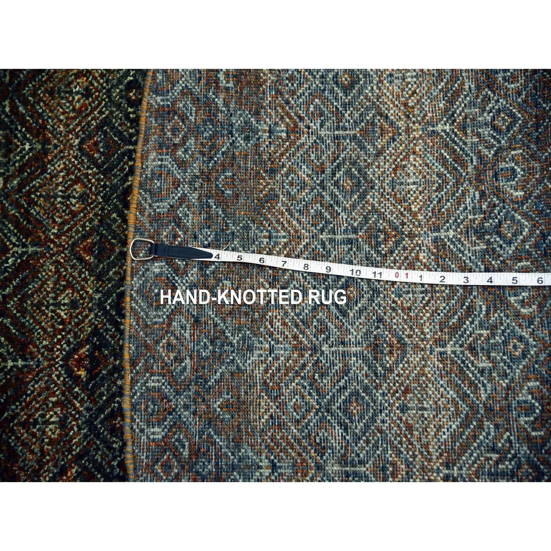 8'x8' Rust Brown Wool Hand Knotted Kohinoor Herat Repetitive Design Round Rug im Angebot 3