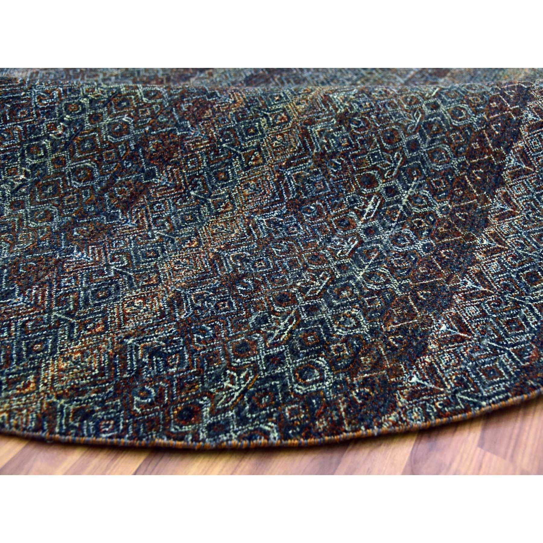 8'x8' Rust Brown Wool Hand Knotted Kohinoor Herat Repetitive Design Round Rug im Zustand „Neu“ im Angebot in Carlstadt, NJ