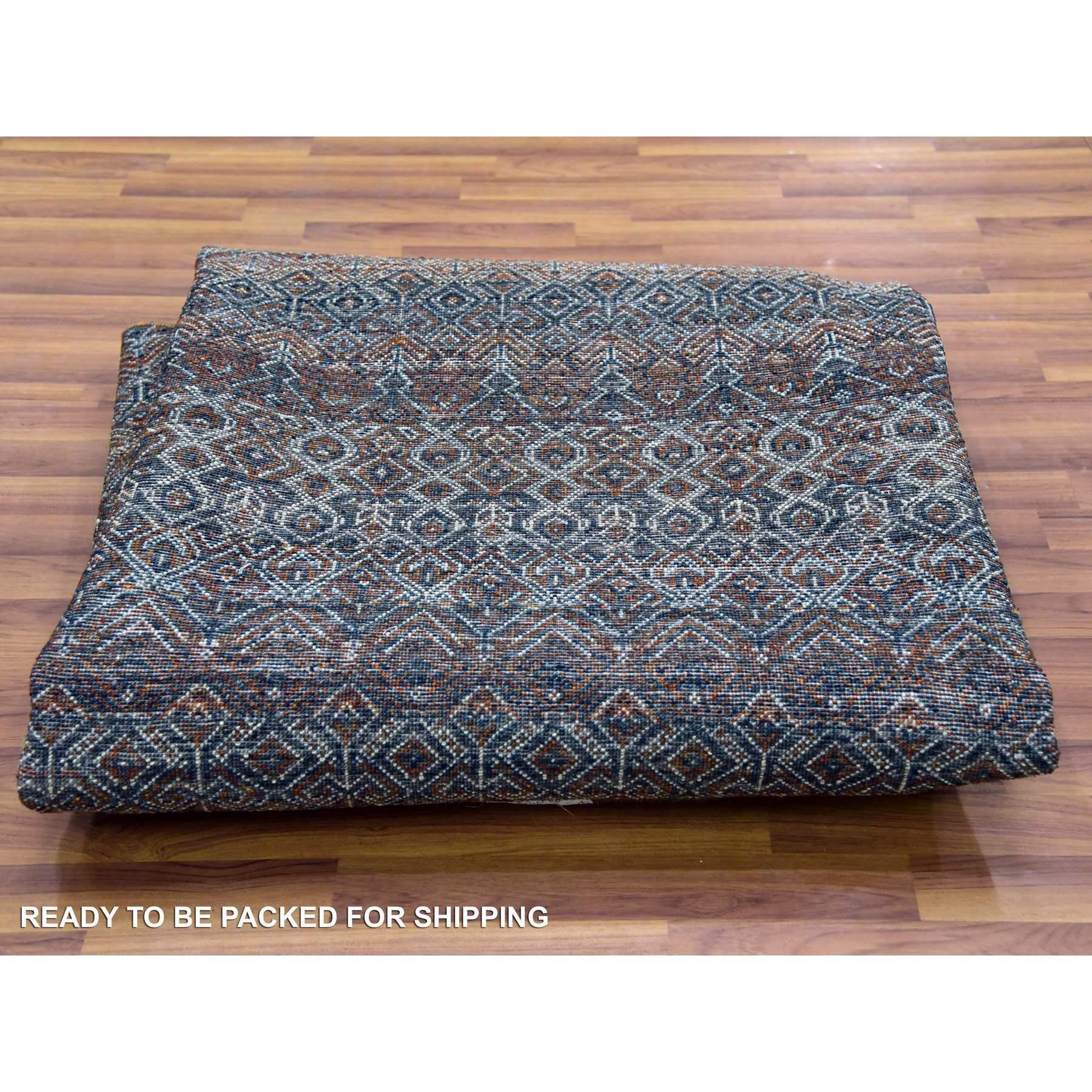 8'x8' Rust Brown Wool Hand Knotted Kohinoor Herat Repetitive Design Round Rug im Angebot 1