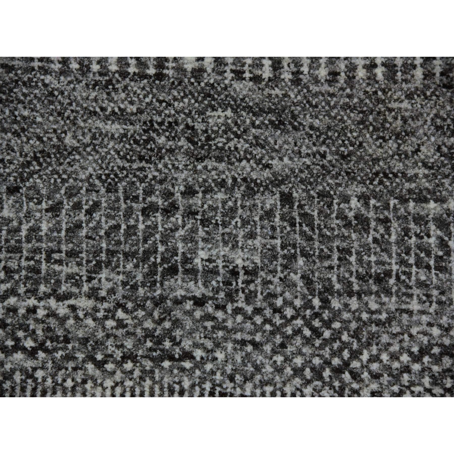 8'x8' Solide Grau Hand geknüpft Undyed 100% Wolle Modern Grass Design Runde Teppich im Angebot 1