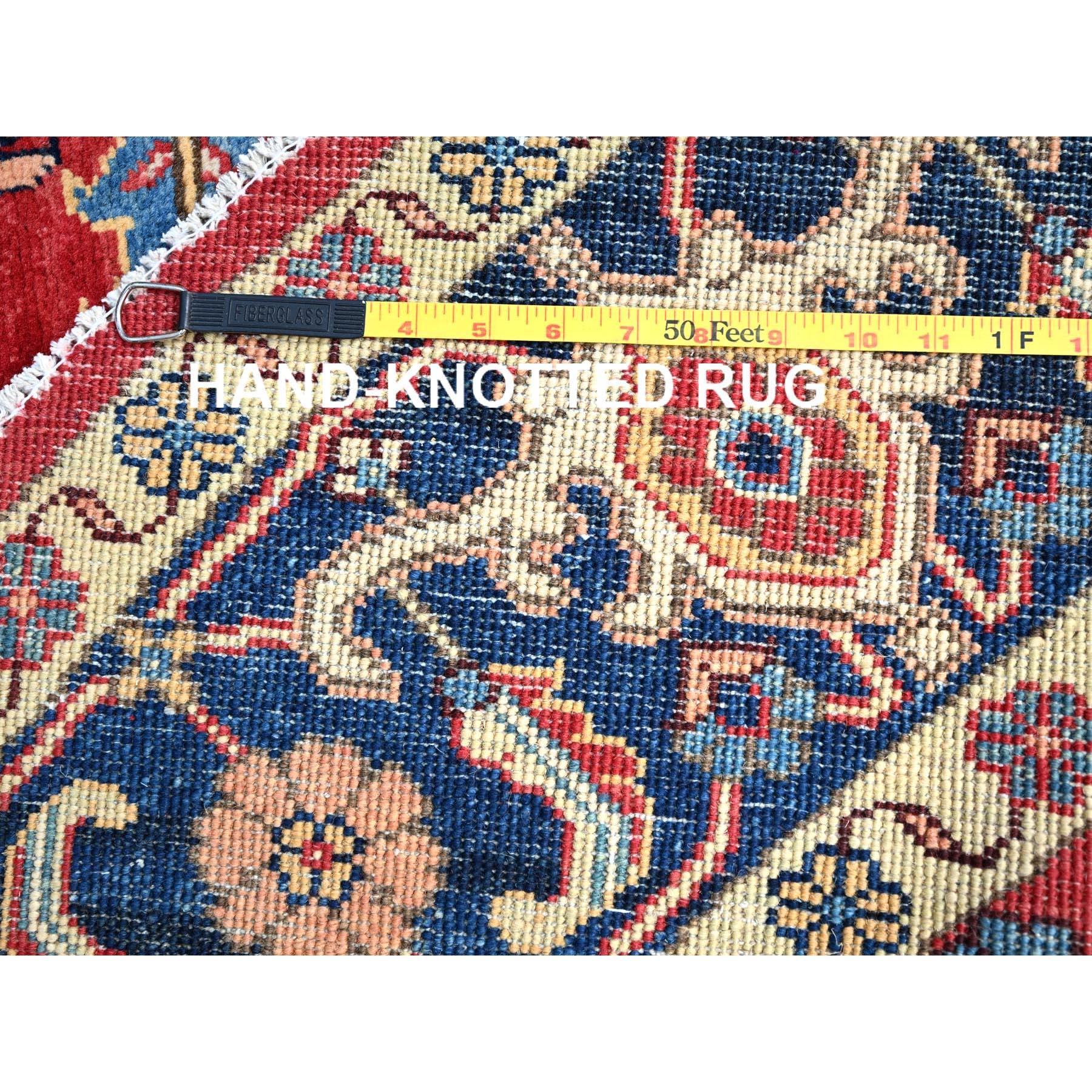 8'x8' Valiant Poppy Red Wool Annodato a mano con trama più densa Tappeto Orientale Rotondo in vendita 3