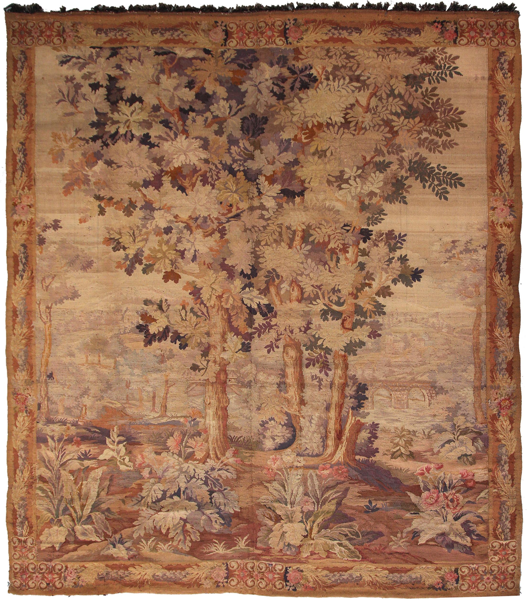 Antique French tapestry oversized tapestry rare of life 8' x 9'4