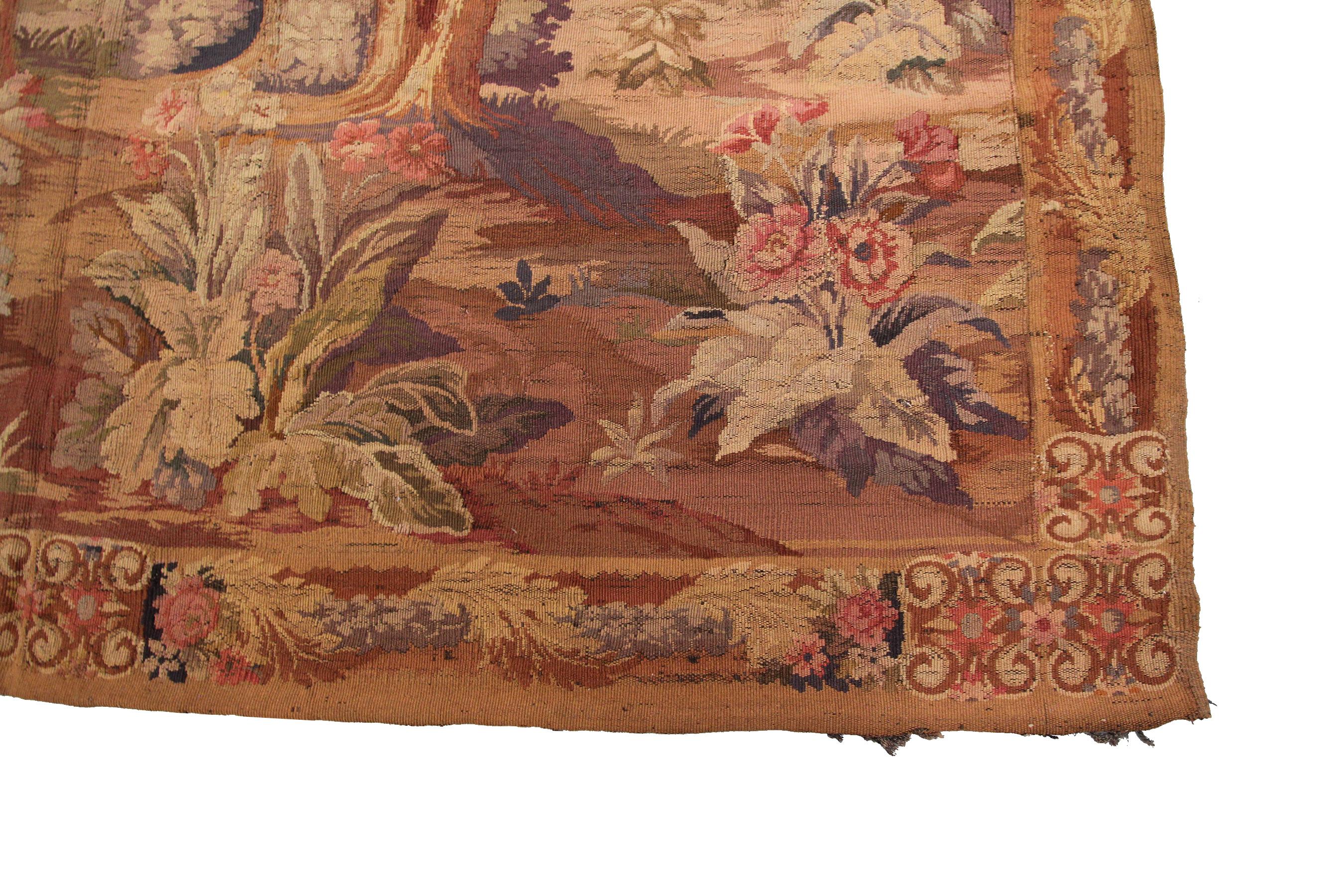 French Provincial Antique Tapestry Antique French Tapestry Large Tapestry, 1900