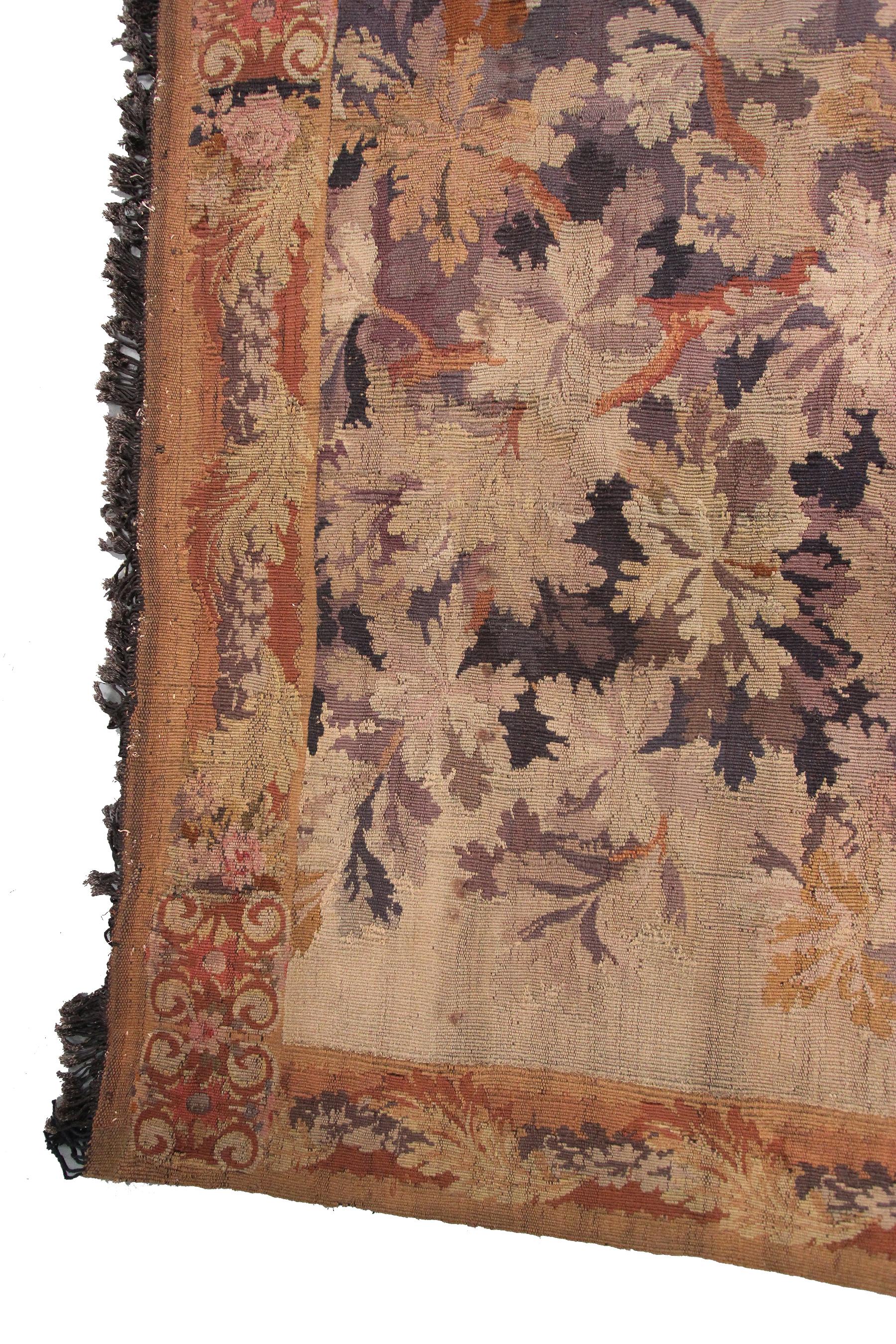 Wool Antique Tapestry Antique French Tapestry Large Tapestry, 1900