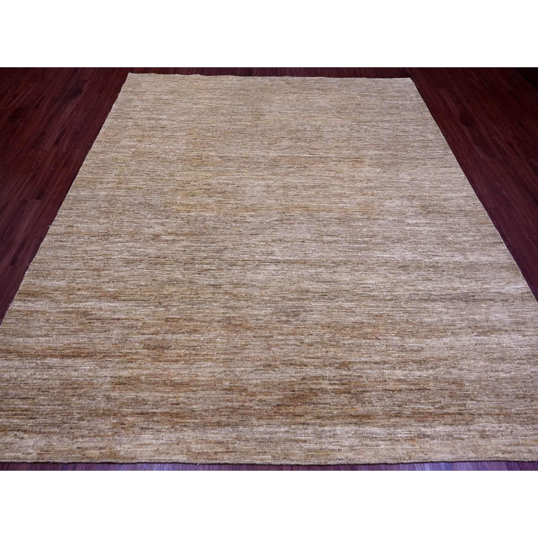 Copper Brown, Hand Spun Ghazni Wool, Plain Solid Pattern, Hand Knotted, Lush and Plush, Squarish, Oriental Rug
Primary materials: Wool
Latex: No Pile 
height: 0.25 Inches
Style: Contemporary
Primary color: Brown
Secondary colors: None
Pattern: