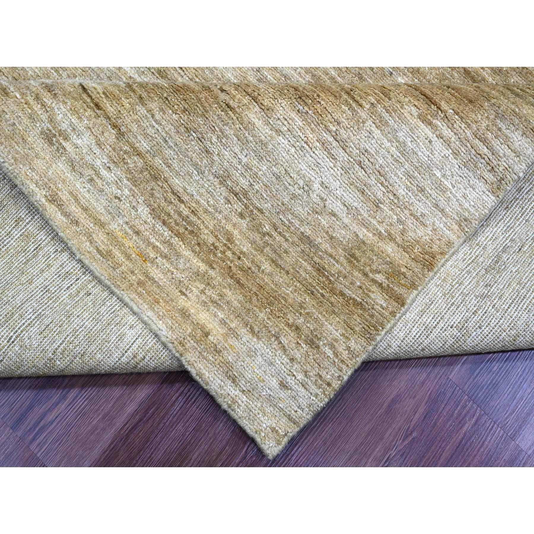 8'x9' Copper Brown Hand Spun Ghazni Wool Solid Pattern Hand Knotted Rug In New Condition For Sale In Carlstadt, NJ
