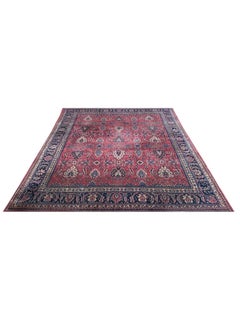 8x9 Hand Knotted Old Turkish Sparta Area Rug