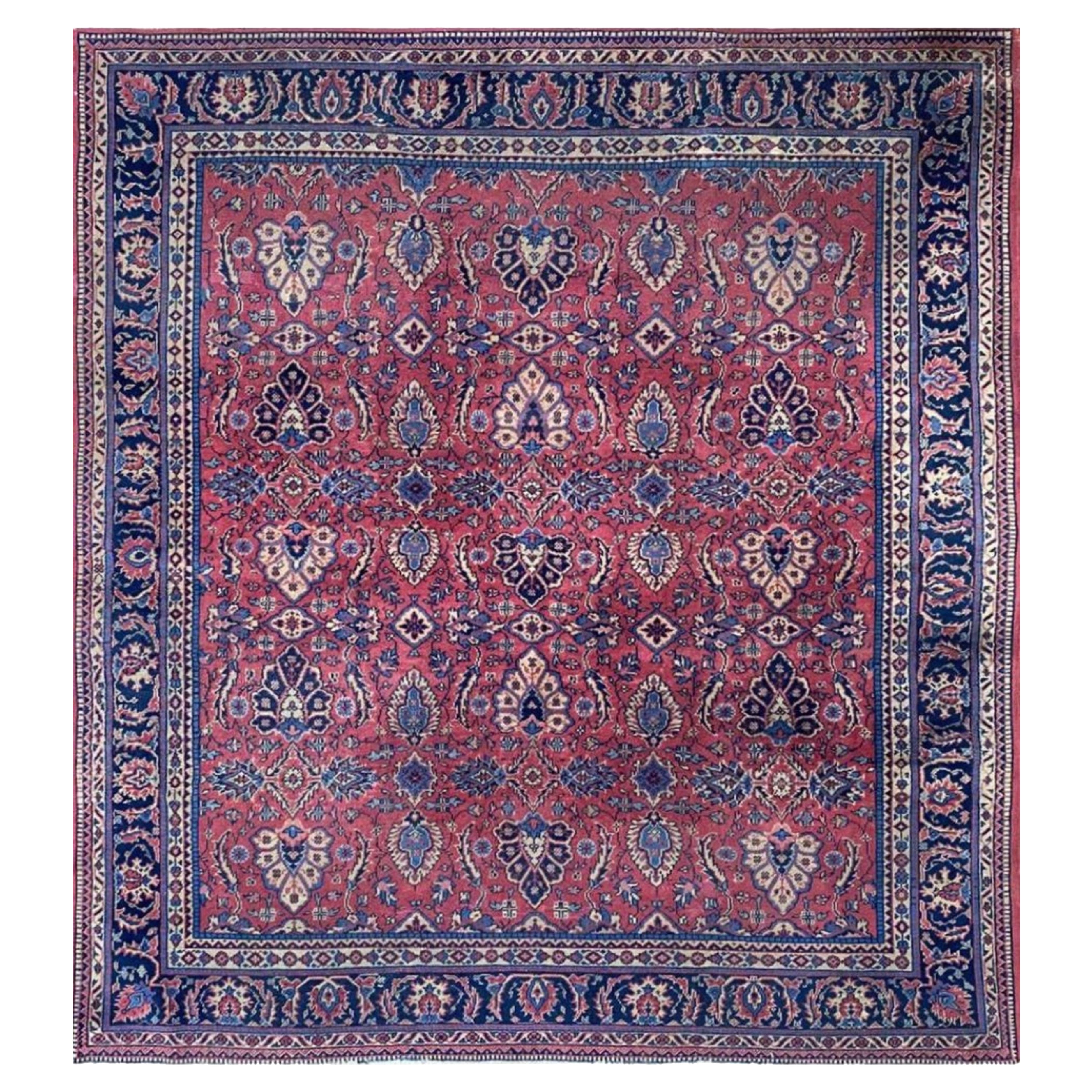 8x9 Hand Knotted Old Turkish Sparta Area Rug