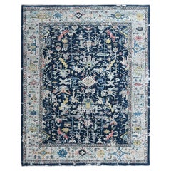 8'x9'10" Denim Blue Heriz All Over Design Design Hand Knotted Wool Oriental Rug