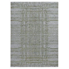 8
x9
10" Gray, Fine Jacquard Hand Loomed, Modern, Wool and Silk, Oriental Rug