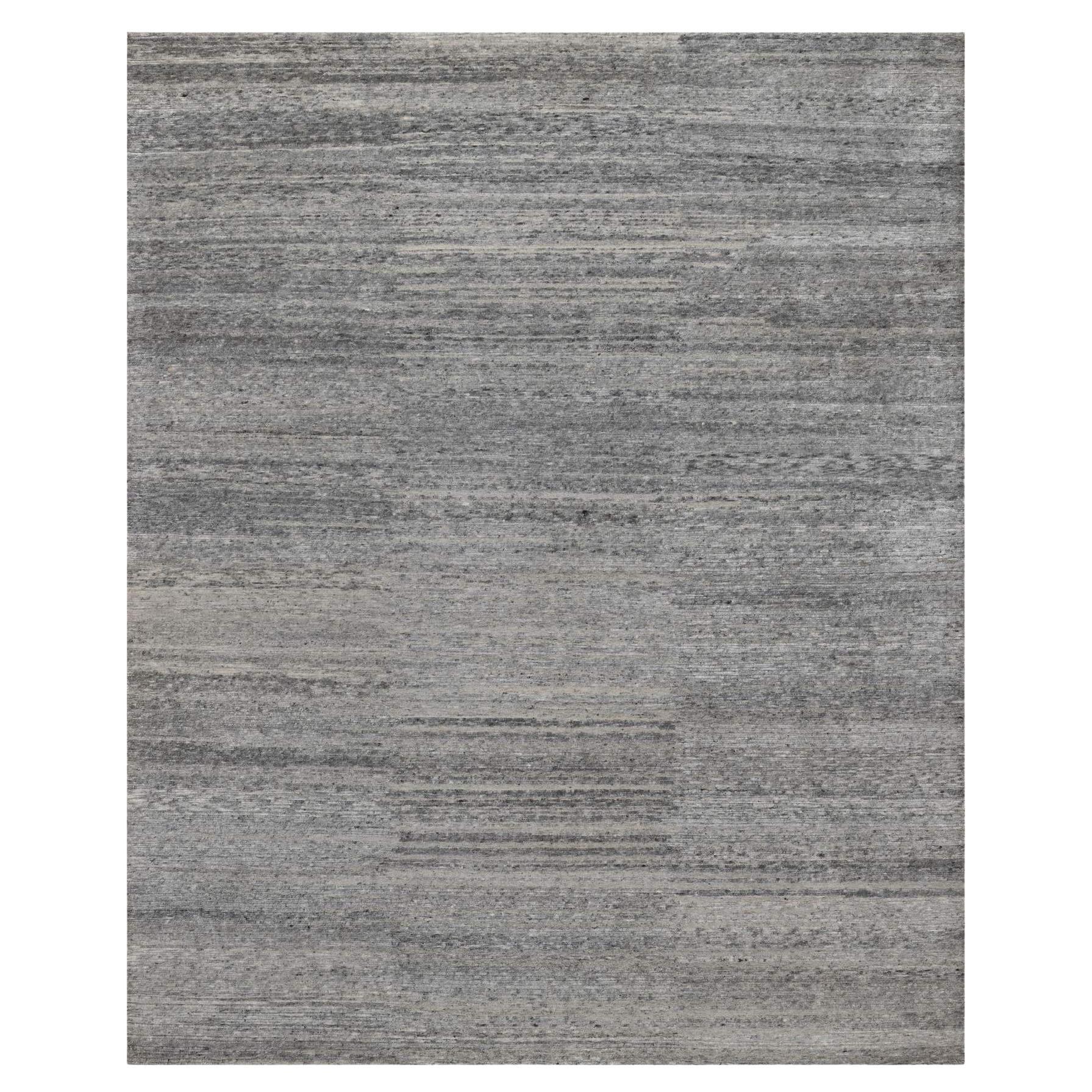 8
x9
10" Grigio Design Moderno Nepali Weave Annodato a mano in lana naturale non colorata in vendita