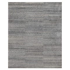 8'x9'10" Grau Modernes Design Nepali Weave Hand geknüpft Undyed Natürliche Wolle Teppich
