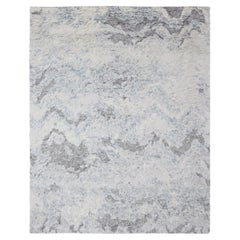 8'x9'10" Ivory Thick & Plush Contemporary Moroccan Weave Hand Knotted Wool Rug
