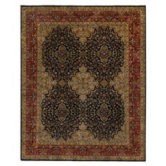 8
x9
10" Jat Schwarz Komplizierte Kashan Revival Neuseeland Wolle Hand geknüpft Teppich