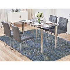 8'x9'10" Lavender Gray, Abstract Design, Wool and Silk, Hand Knotted Rug
