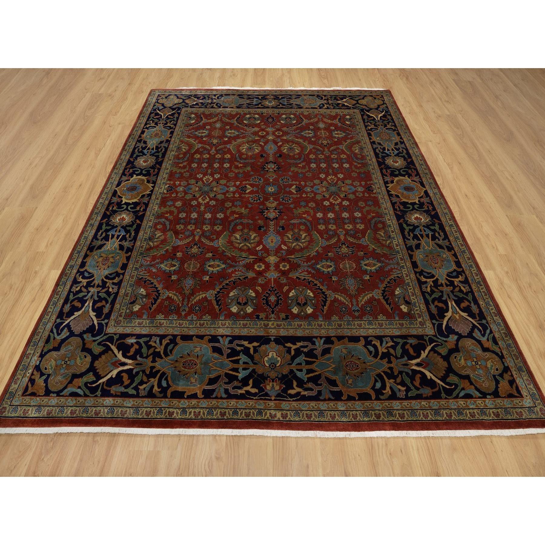 Ruby Red, Sarouk Mohajeran Design, 100% Hand Spun New Zealand Wool, 300 KPSI, Fine Hand Knotted, Oriental Rug
Primary materials: Wool
Latex: No Pile 
height: 0.25 Inches
Style: Traditional
Primary color: Red
Secondary colors: Blue, Green, Brown,