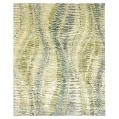 8
x9
10" Shades of Green Crocodile Safari Design 100% Silk Hand Knotted Rug