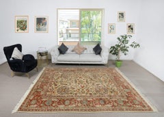 8x9.3 Ft Vintage Handmade Turkish Oushak Rug. 100% Wool. Excellent Condition