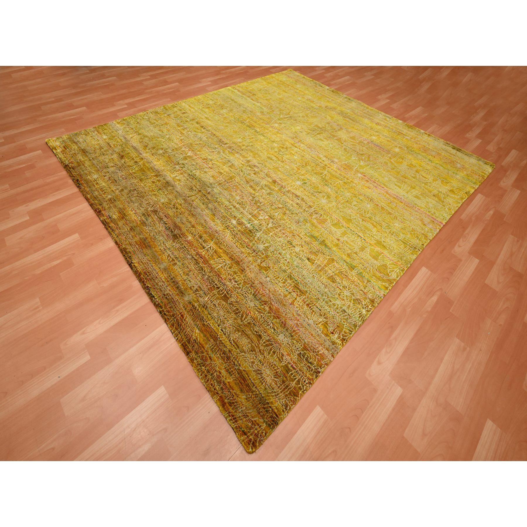 Moderno Tappeto Sari in seta annodato a mano 8'x9'3