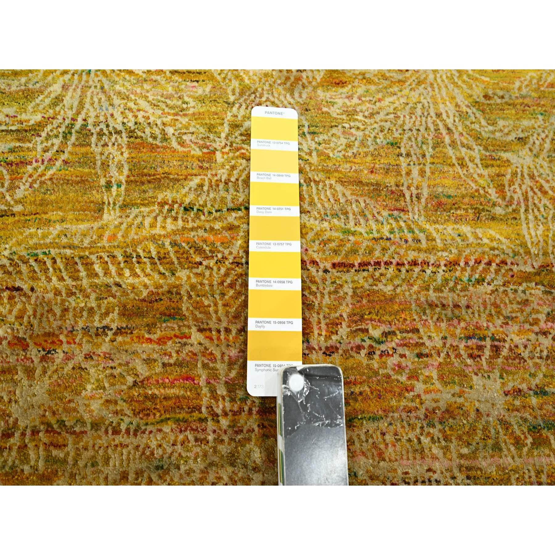 XXI secolo e contemporaneo Tappeto Sari in seta annodato a mano 8'x9'3