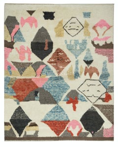 8x9.5 Ft Soft & Fluffy Kids Room Rug. 100% Wool. Handmade Moroccan Tulu Carpet