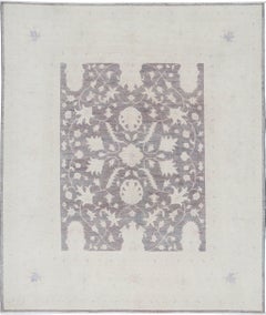 8x9.5 ft Handmade Soft-Toned Large Area Rug mit Floral Design für Wohnzimmer