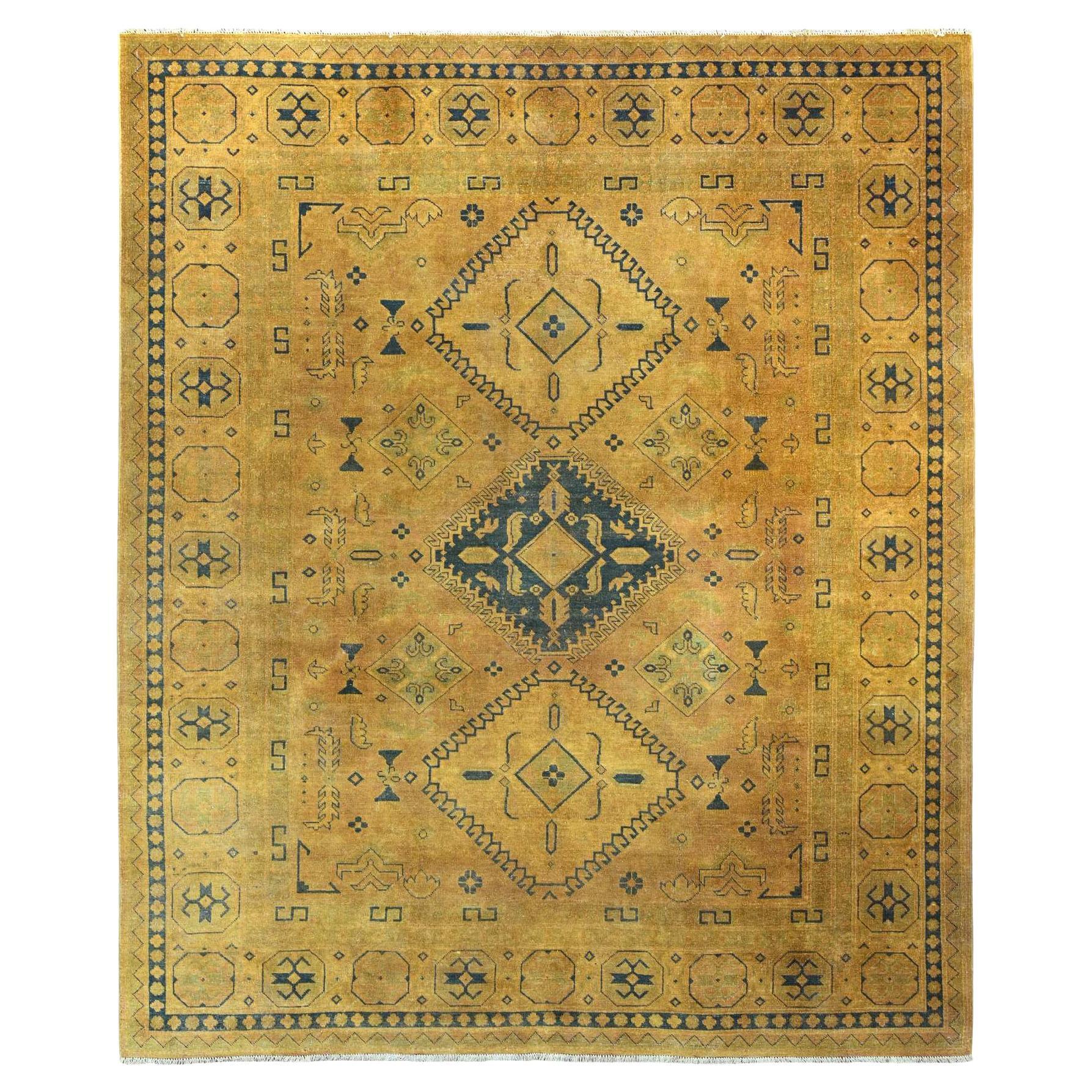 8
x9
5" Honigbraun überfärbt Kazak Medaillons Design Hand geknüpft alle Wolle Teppich im Angebot